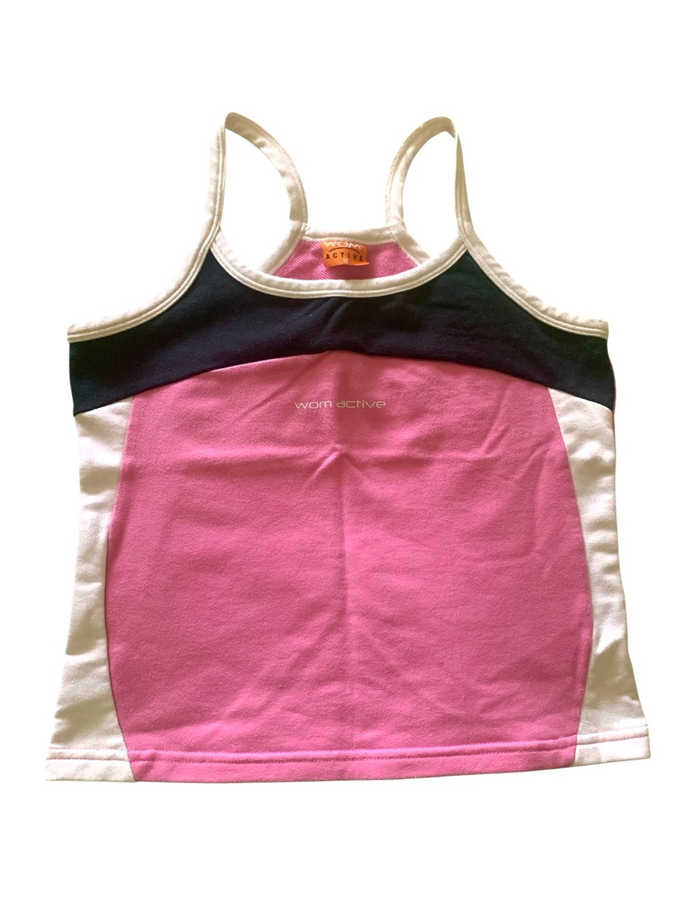 Girls' Pink Colorblock Athletic Tank Top with Black & White Trim